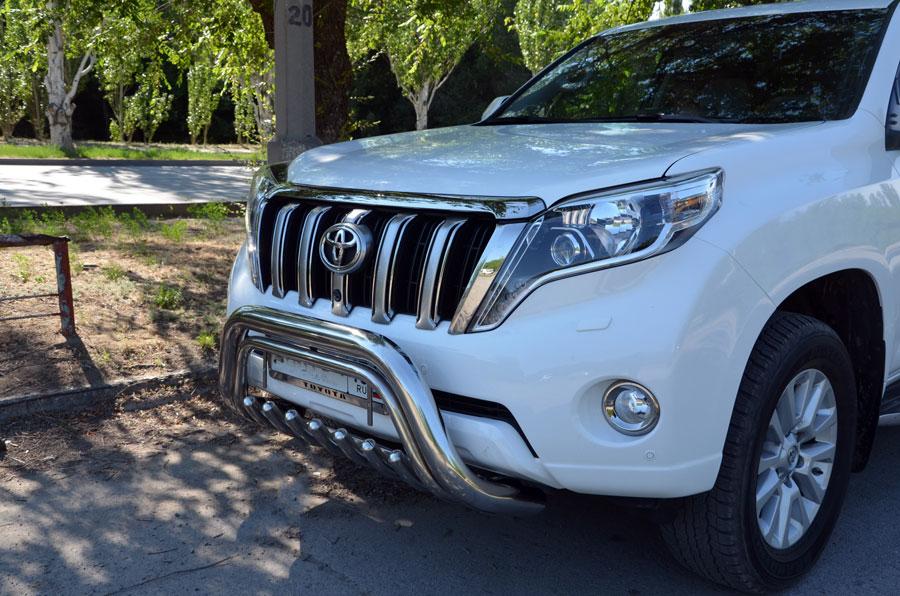 Защита переднего бампера скоба низкая + акула d76/42/42 для Toyota Land Cruiser Prado 150 (Тойота Ленд Крузер Прадо 150), TLCP150.10.76-1, Россия