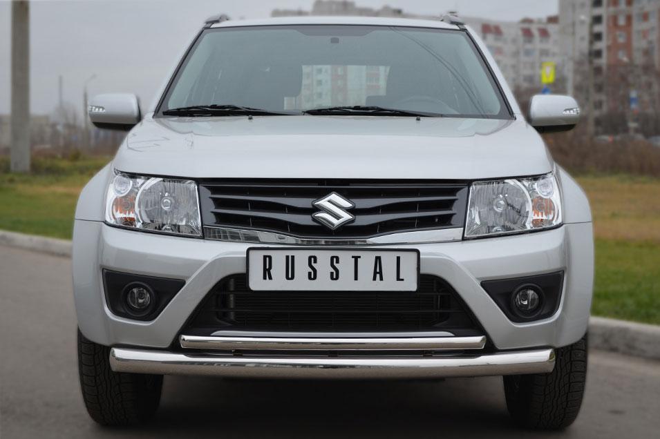 Защита переднего бампера d76/42 для Suzuki Grand Vitara 3d 2012, Slitkoff SV3Z-001105