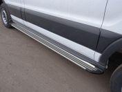 Порог алюминиевые "Slim Line Silver" 2220 мм (левый) для автомобиля Ford Transit FWD L2 2013-, TCC Тюнинг FORTRAN16-24S
