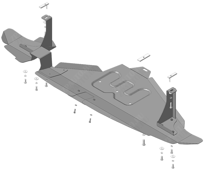Защита стальная Мотодор (Задний Бампер), 2 мм, сталь для Renault Duster 2021- арт. 71703