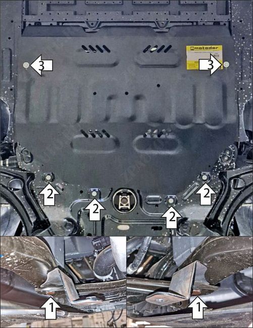 Защита стальная Мотодор (Двигатель, Коробка переключения передач), 2 мм,  Gac Empow  2025- арт. 77807