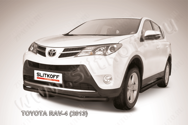 Защита переднего бампера d57 черная Toyota Rav-4 (2012-2015) , Slitkoff, арт. TR413-004B