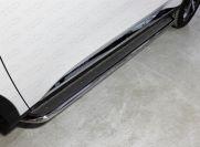 Пороги с площадкой (нерж. лист) 42,4 мм для автомобиля HAVAL F7X (2.0L 4WD) 2022-,TCC Тюнинг ,арт. HAVF7X22-18