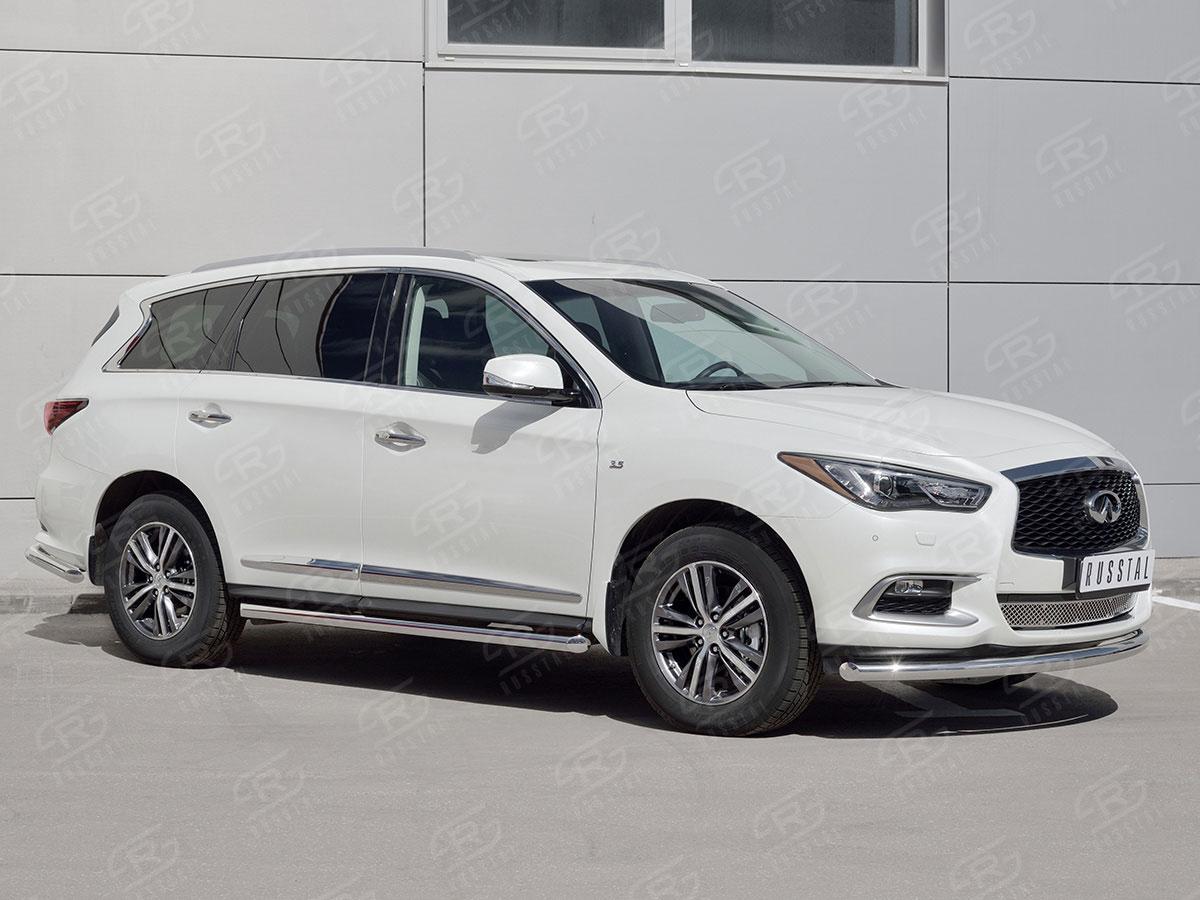 Защита переднего бампера d57 для Infiniti QX60 2016, Slitkoff IQXZ-002675