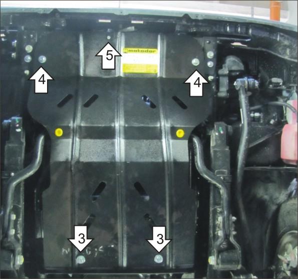 Защиты Грузовые Motodor (Радиатор), 2 мм, Сталь для Hino 300 XZU 710 Euro 4 2010- арт. 23302