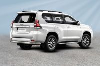 Защита заднего бампера d76+d42 двойная Toyota Land Cruiser Prado J150 (2017-2020) Black Edition, Slitkoff, арт. TOP17-011BE