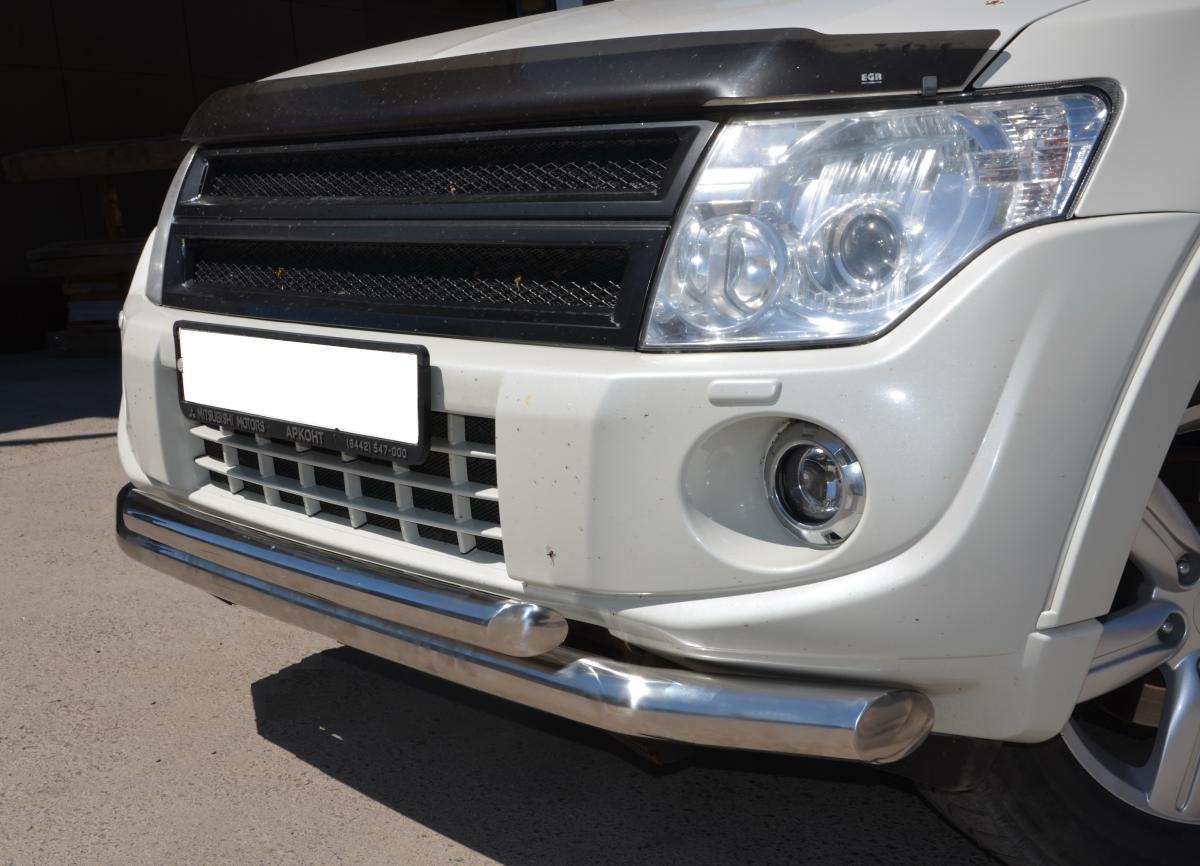 Защита переднего бампера двойная для автомобиля MITSUBISHI Pajero4 2006-2017, Россия MSP4.12.03-1