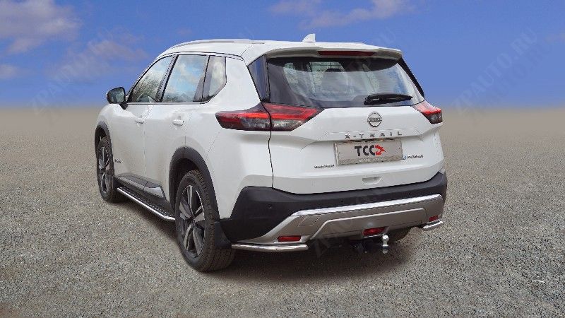 Защита задняя (уголки) 42,4 мм Nissan X-Trail (T33) 4WD HYBRID 2024- арт. NISXTR24-06