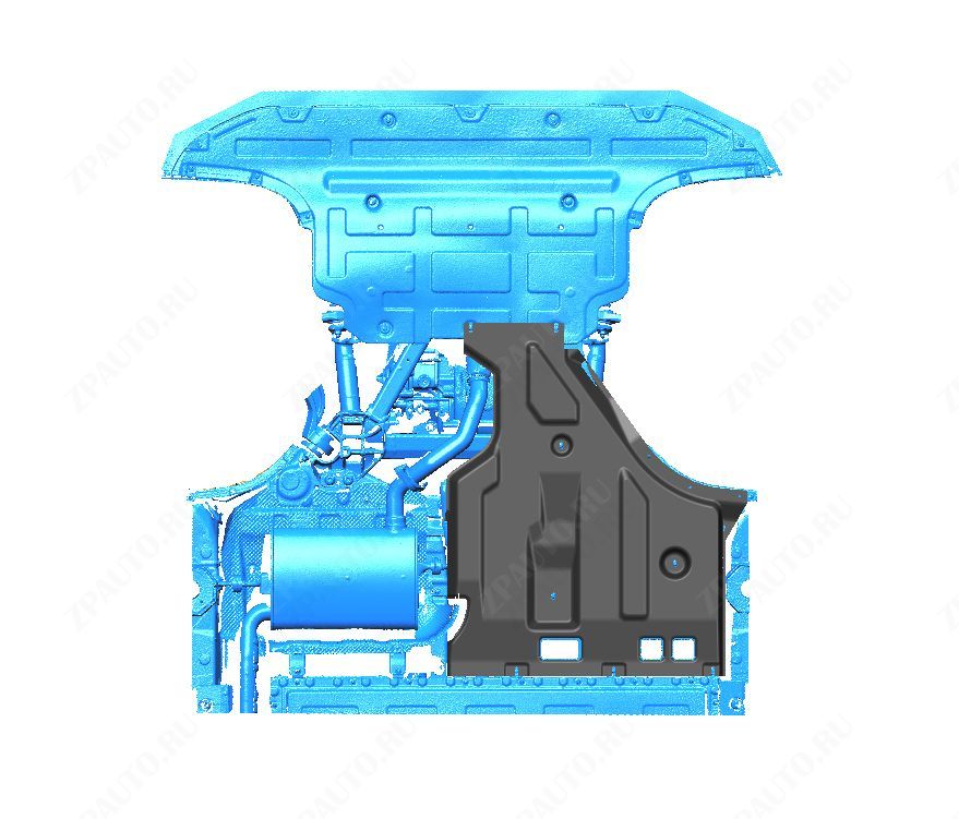 49.05K Защита днища (2-я часть) Voyah Free 2021-, гибрид (кроме LONG RANGE и 318 серии) (Композит 6 мм)