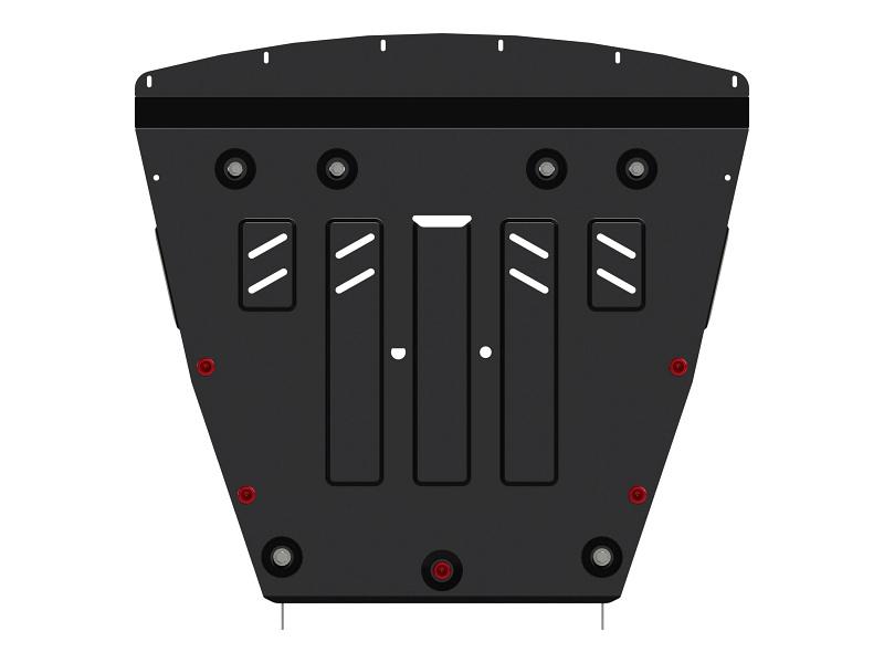 Защита картера и КПП для NISSAN Qashqai с креплением к бамперу 2015 -, V-2,0 АТ; 2,0 МТ, Sheriff, сталь 2,0 мм, арт. 15.3097