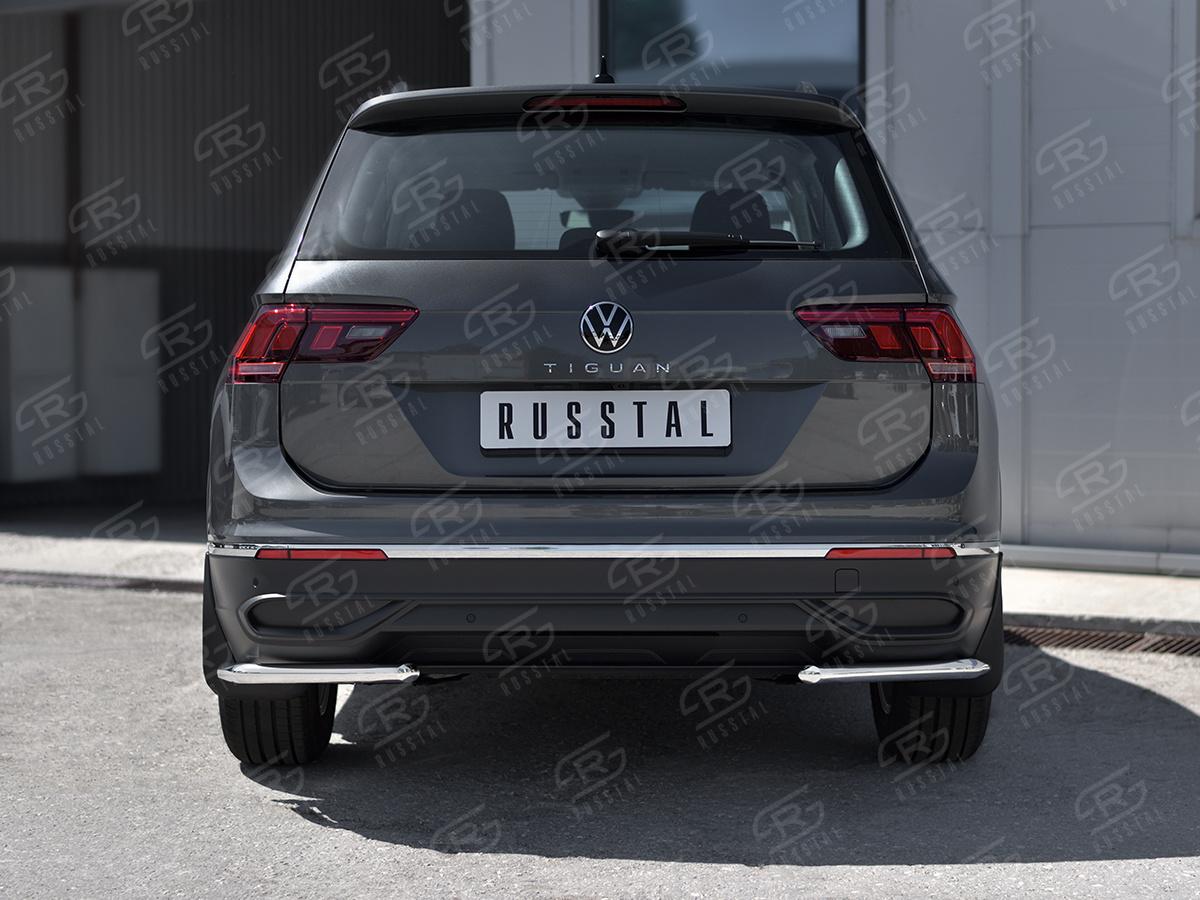 VOLKSWAGEN TIGUAN 2020- (кроме R-LINE) Защита заднего бампера уголки d42 секции VGZ-003583