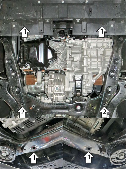 Защита стальная Мотодор (Двигатель, Коробка переключения передач), 2 мм,  FENGON ix7  2024- арт. 78610