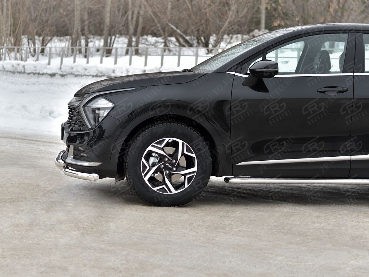KIA SPORTAGE 2021- Защита переднего бампера d57 секции-d57 уголки+клыки (NOT STYLE AND X-LINE) KSZ-004029