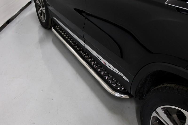 Пороги с площадкой 75х42 мм для автомобиля Changan CS75 FL 2020 арт. CHANCS7520-21