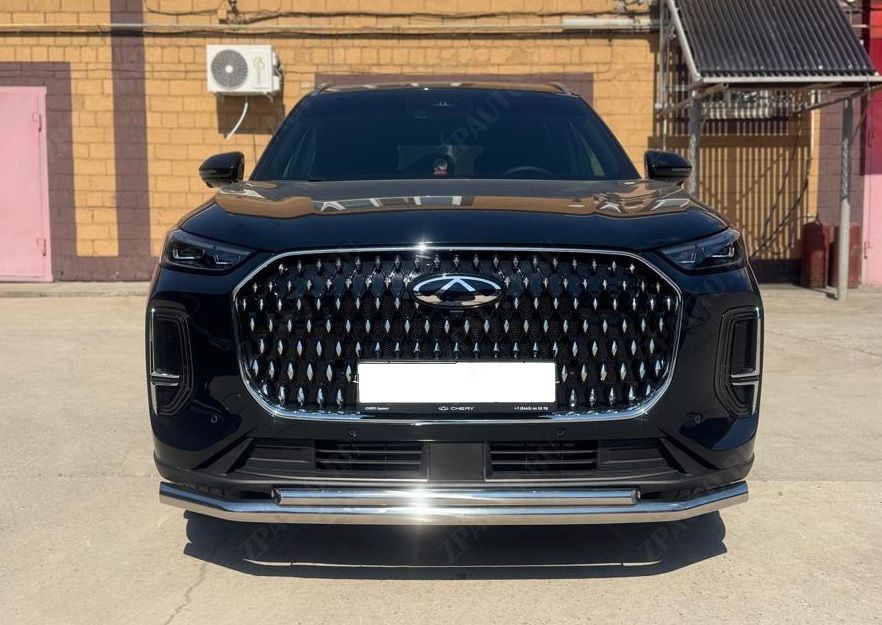 Защита переднего бампера двойная для автомобиля Chery Tiggo 9 2024 арт. CHTG.9.24.03