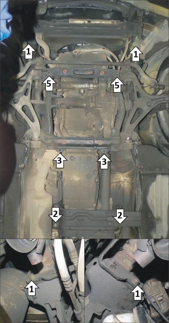 Защита алюминиевая Мотодор (Радиатор, Двигатель, Коробка переключения передач, Раздаточная коробка), 5 мм, Алюминий для Mercedes-benz R-class 2006-2013 арт. 31203