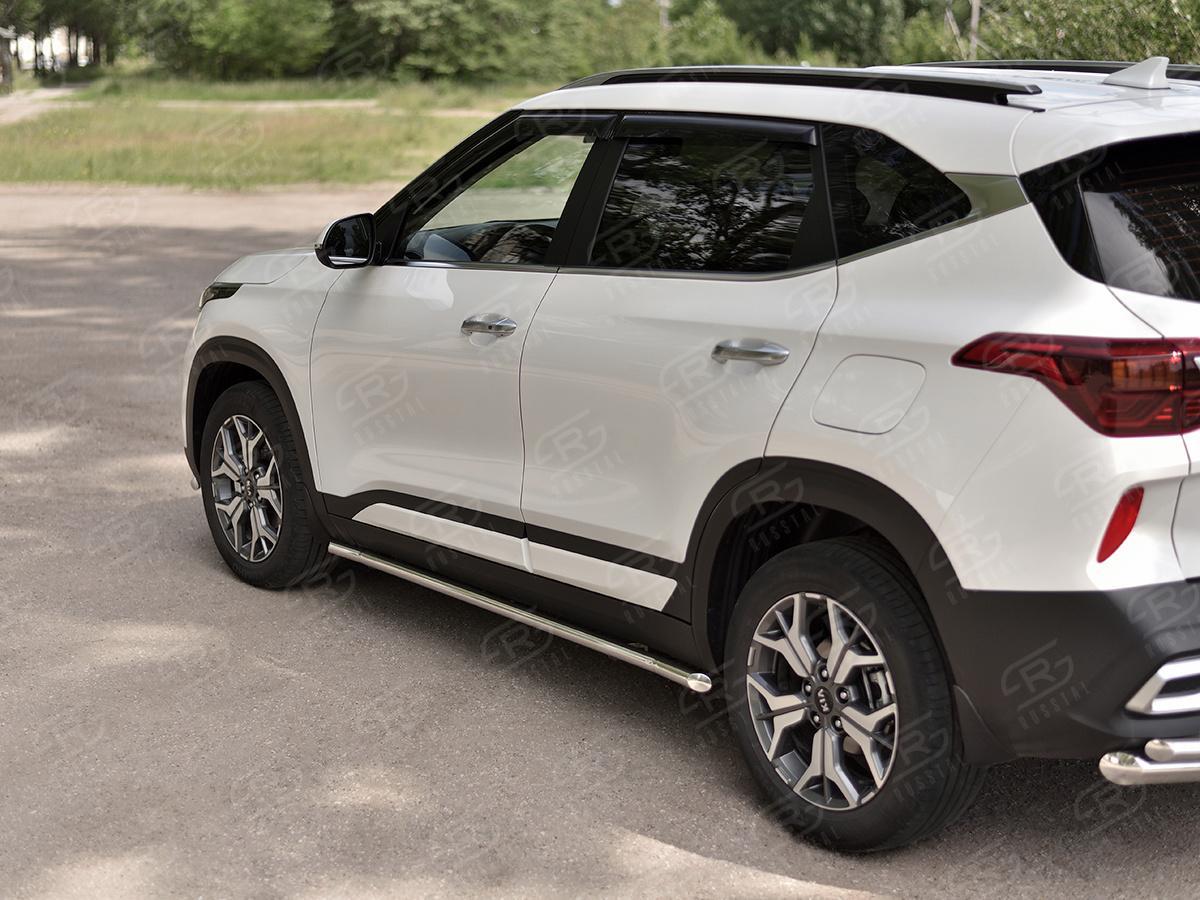 Пороги труба d42 секции (вариант 1) KSLT-0034181 для автомобиля Kia Seltos 2019-, Slitkoff