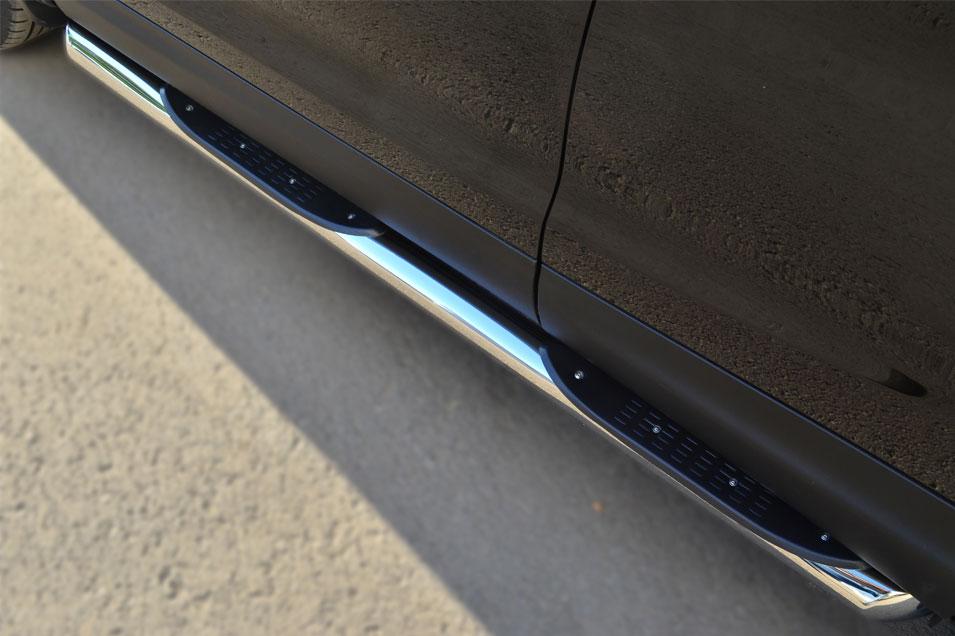 Пороги труба d76 с накладками вариант 1 для Nissan Qashqai 14-/15- SPB, Slitkoff NQQT-001791