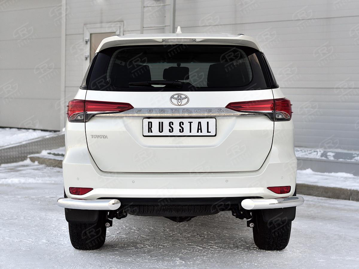 TOYOTA FORTUNER 2020- Защита заднего бампера уголки d76 секции TFRZ-003542