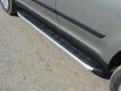 Пороги алюминиевые с пластиковой накладкой (1720 из 2-х мест) для автомобиля Skoda Yeti 2009-, TCC Тюнинг SKOYET14-13AL