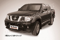 Защита переднего бампера d76 черная Nissan Navara (2004-2015) , Slitkoff, арт. NIN005B