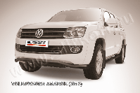 Защита переднего бампера d57 волна черная Volkswagen Amarok (2010-2016) , Slitkoff, арт. VWAM13-007B