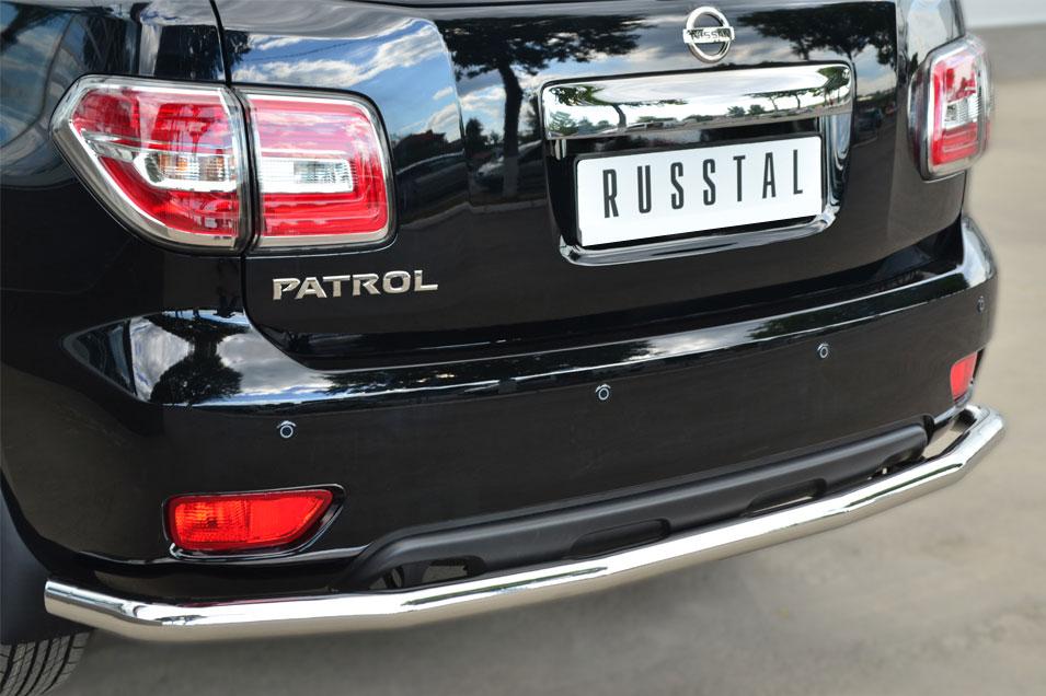 Защита заднего бампера d63 для Nissan Patrol 2014, Руссталь, PATZ-001737