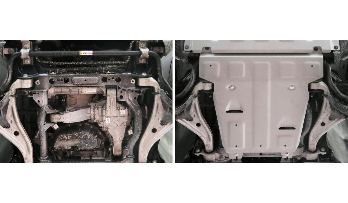 Защита картера Rival для Mercedes-Benz GLE W166 (250d) 2015-2018, штампованная, алюминий 4 мм, с крепежом, 333.3930.1