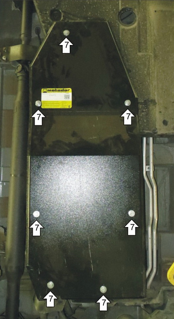 Защита бензобака стальная Motodor для Mercedes V-Klass/Vito 2014- (3 мм, сталь), 11204