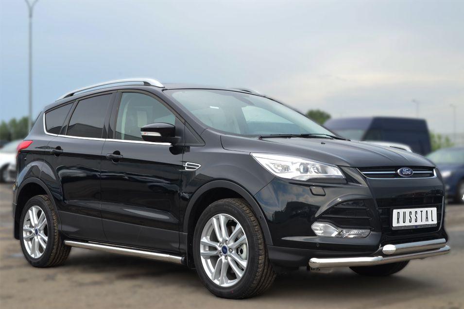 Пороги труба d57 вариант 2 для Ford Kuga 2013, Slitkoff FGT-0013802