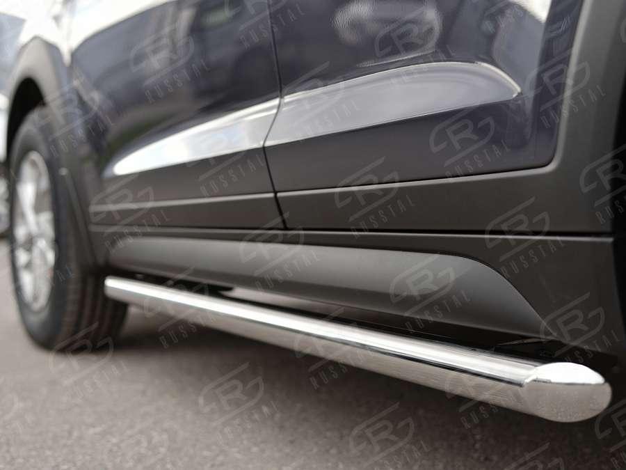 Пороги труба d57 вариант 1 Hyundai Tucson 2015, Slitkoff HTT-0022351