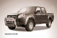 Кенгурятник d76 низкий с защитой картера Mazda BT-50 (2006-2011) Black Edition, Slitkoff, арт. MZB001BE