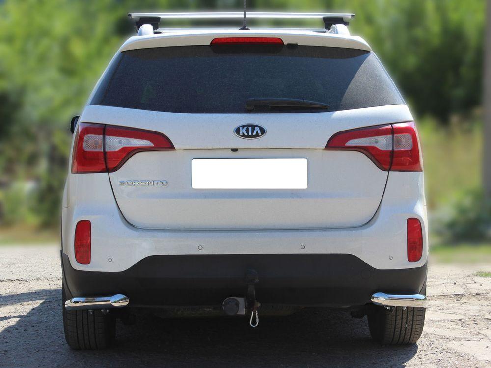 Защита заднего бампера "уголки" одинарные d-60 для KIA Sorento II 2012, Технотек KST13_3