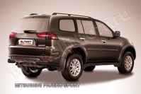 Уголки d57+d42 двойные черные Mitsubishi Pajero Sport (2004-2008) , Slitkoff, арт. MPS009B