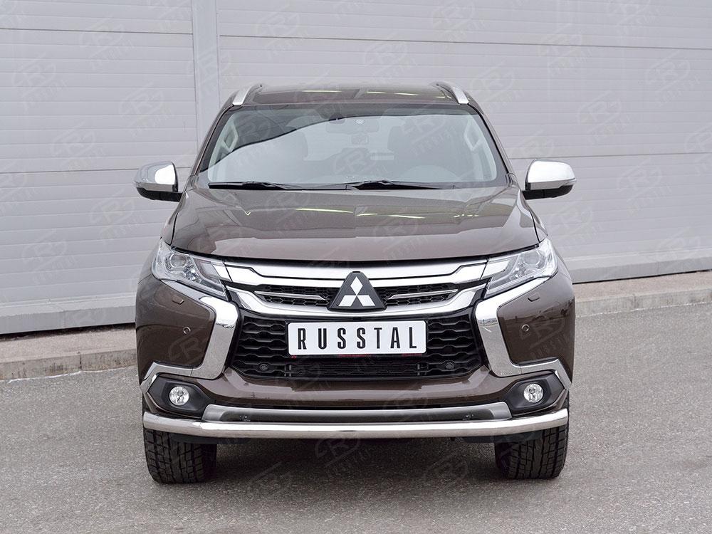 Защита переднего бампера d57 для Mitsubishi Pajero Sport 2016, Slitkoff MPJSZ-002483