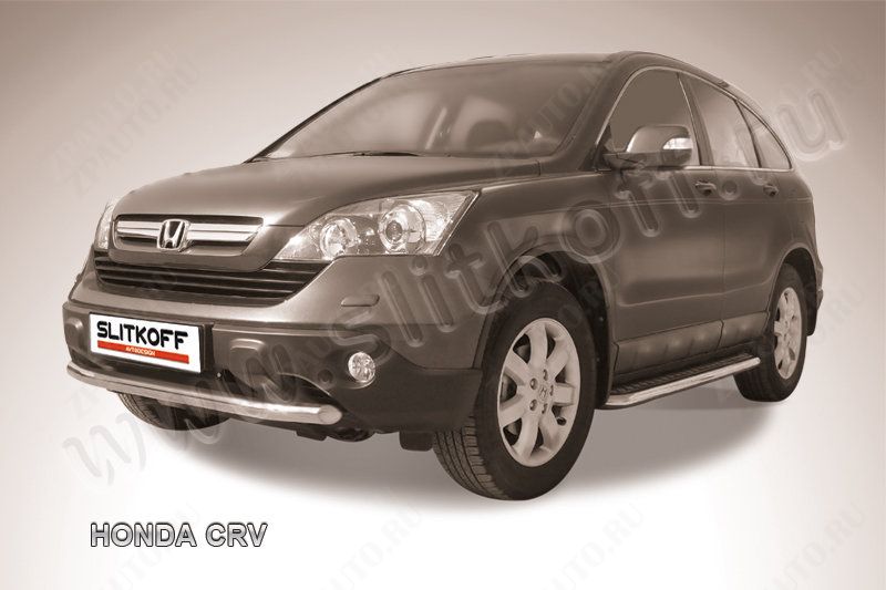 Защита переднего бампера d57 Honda CR-V (2006-2009) Black Edition, Slitkoff, арт. HCRV004BE