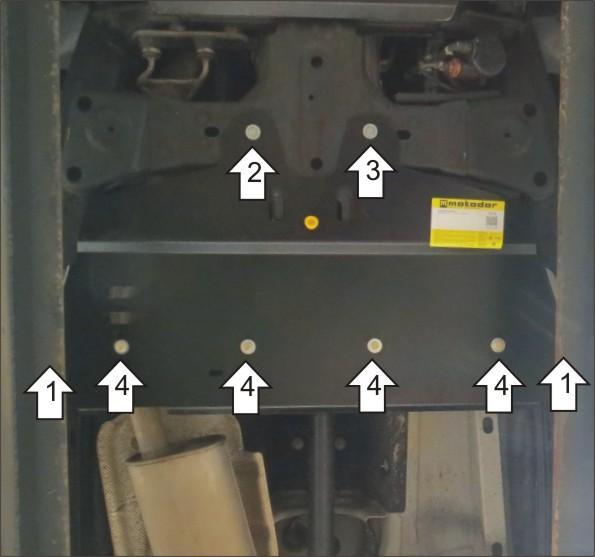 Защита алюминиевая Мотодор (Раздаточная коробка), 8 мм, Алюминий для Volkswagen Amarok 2016- арт. 382712