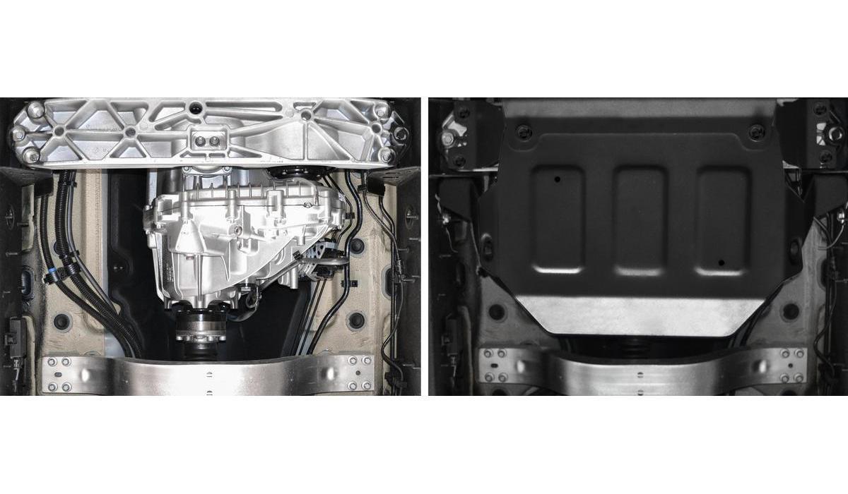 Защита РК Rival (черная) для Mercedes-Benz G-klasse W464 2018-н.в., штампованная, алюминий 4 мм, с крепежом, 333.3954.1