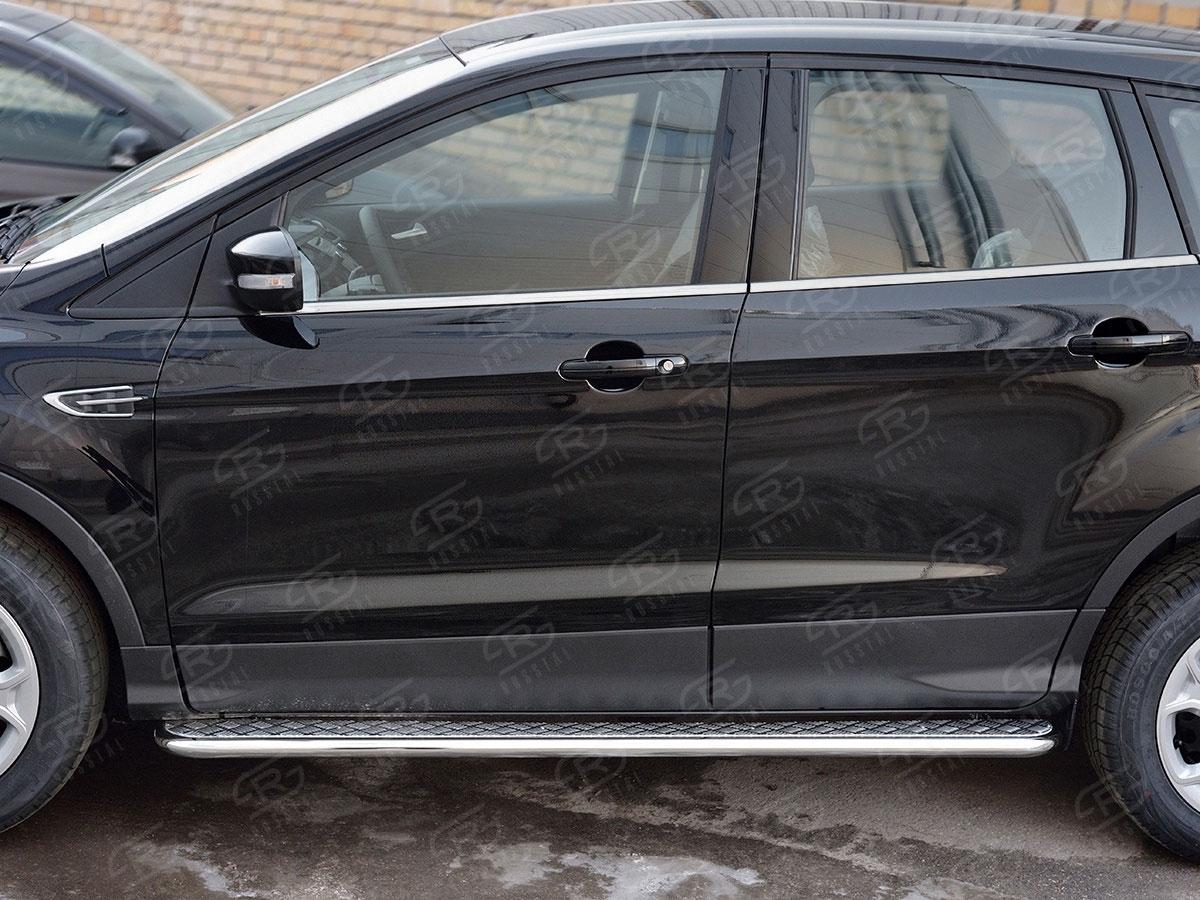 Пороги труба d42 с листом вариант 1 Ford Kuga 2016, Slitkoff FGL-0026001