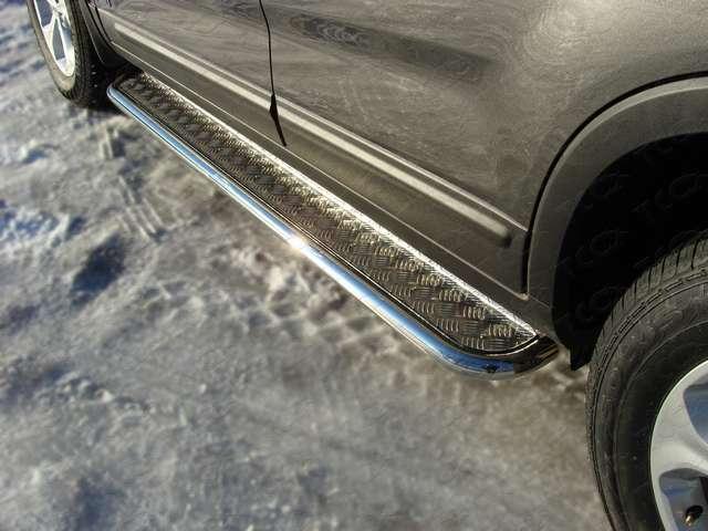 Пороги с площадкой 42,4 мм для автомобиля Kia Sorento 2012-, TCC Тюнинг KIASOR12-03