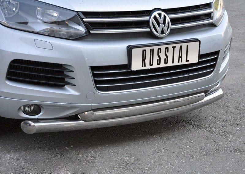 Защита переднего бампера d76/76 для Volkswagen Touareg 2010, Slitkoff VTZ-001068
