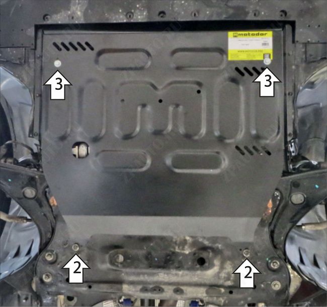 Защита стальная Мотодор (Двигатель, Коробка переключения передач), 2 мм,  для Geely Tugella  2020- арт. 74205