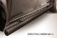 Защита порогов d76 труба черная Great Wall Wingle (2011-2015) , Slitkoff, арт. GWWIN-006B
