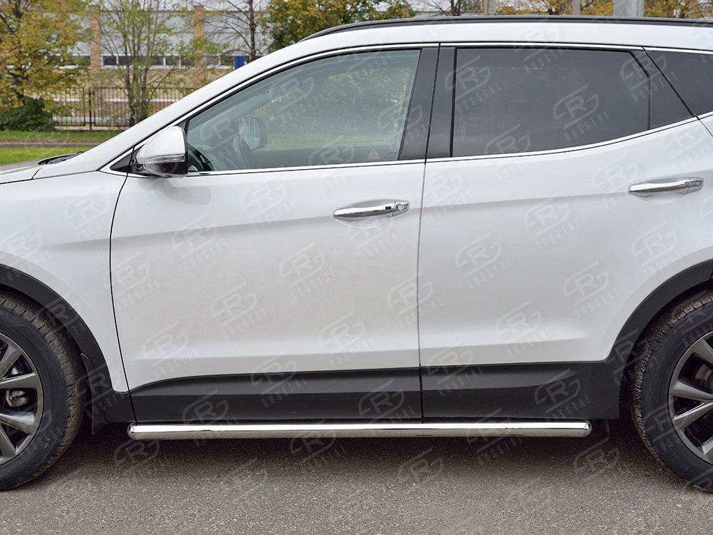 Пороги труба d57 вариант 3 для Hyundai Santa Fe 2015, Slitkoff HSFPT-0024453