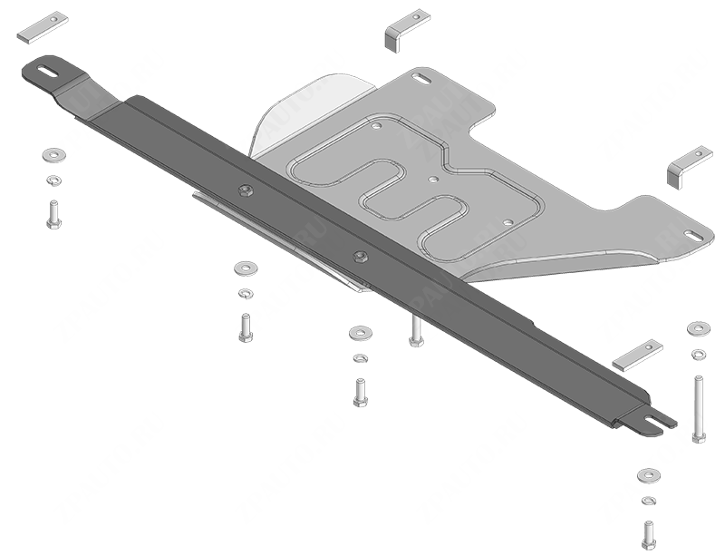 Защита алюминиевая Мотодор (Раздаточная коробка), 5 мм,  Toyota Land Cruiser Prado 250  2023- арт. 32534