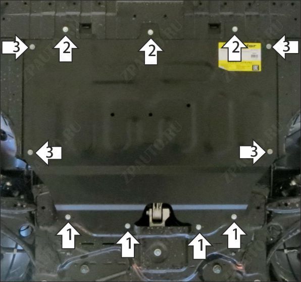 Защита стальная Мотодор (Двигатель, Коробка переключения передач), 2 мм,  для Dongfeng Shine Max  2022- арт. 78602