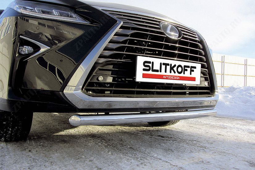 Защита переднего бампера d57 короткая Lexus RX-350 (2015-2019) , Slitkoff, арт. LRX15-003