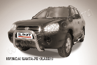 Кенгурятник низкий d76 Hyundai Santa-Fe Classic (2000-2012) , Slitkoff, арт. HSFT004