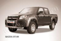 Защита переднего бампера d57+d57 двойная Mazda BT-50 (2006-2011) Black Edition, Slitkoff, арт. MZB009BE