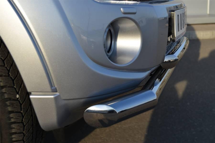 Защита переднего бампера d76/57 (секции дуга) для Mitsubishi Pajero 4 2012, Slitkoff MP4Z-001038